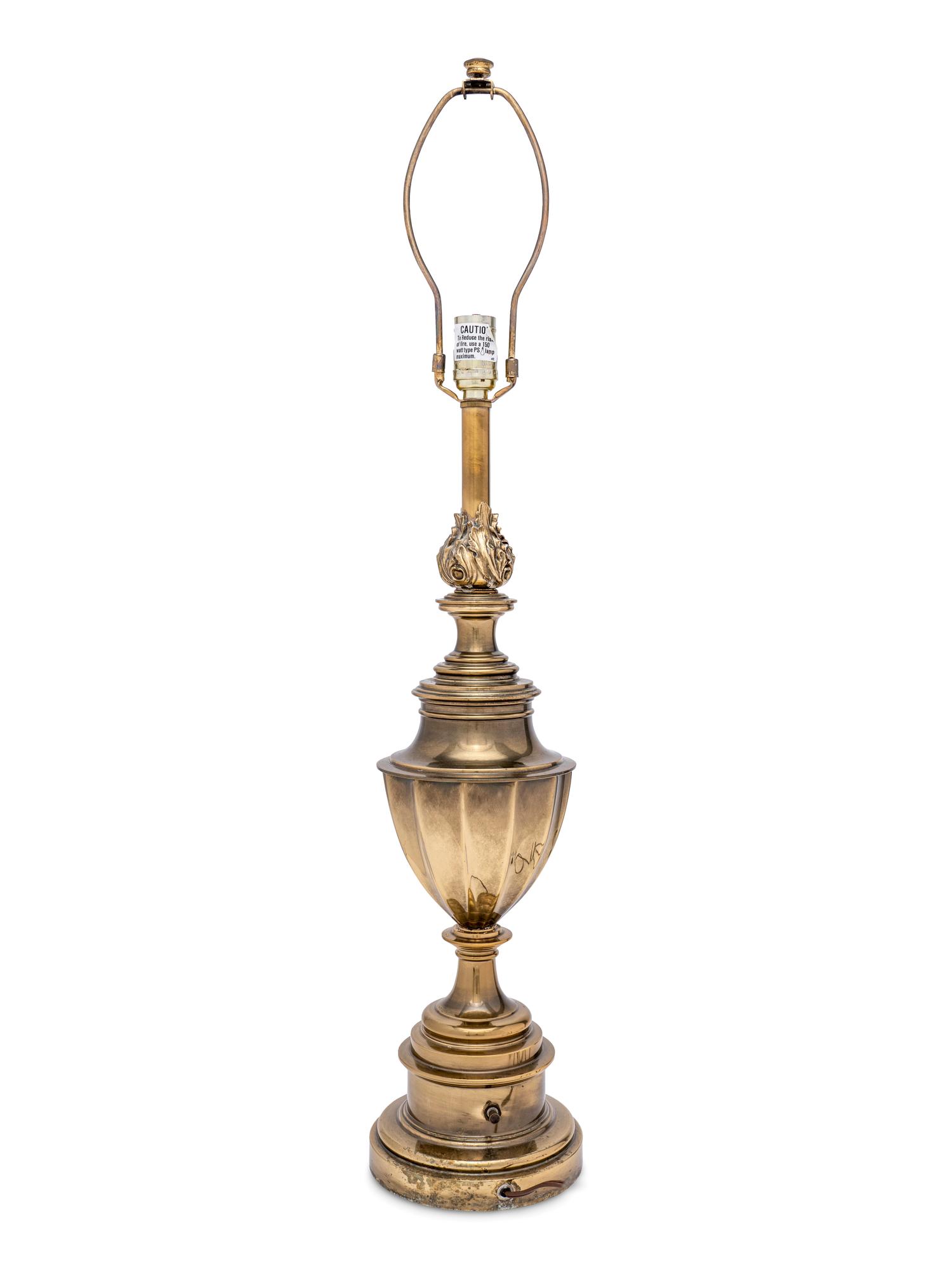 An English Brass Campagna-Form Table Lamp