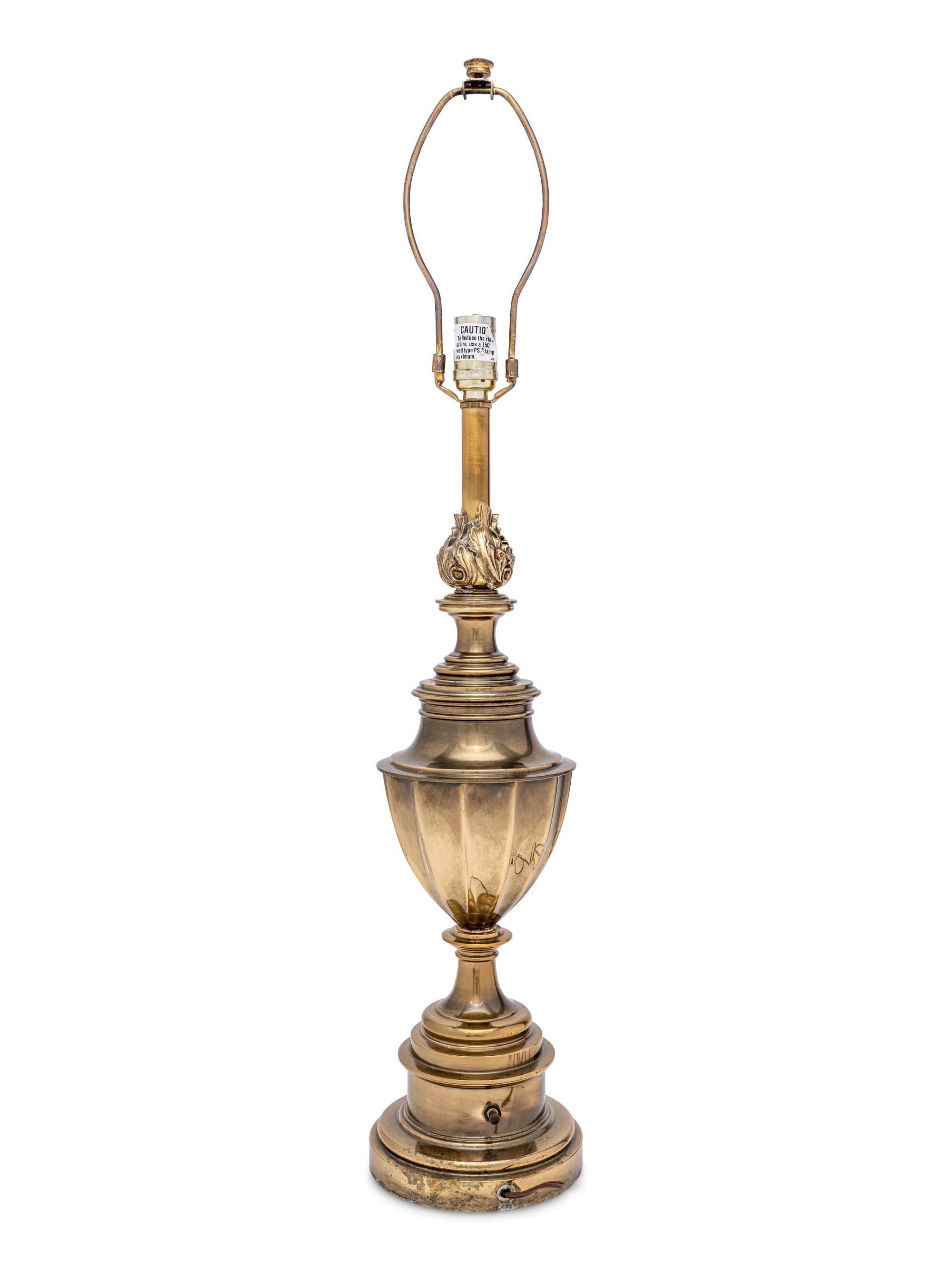 An English Brass Campagna-Form Table Lamp