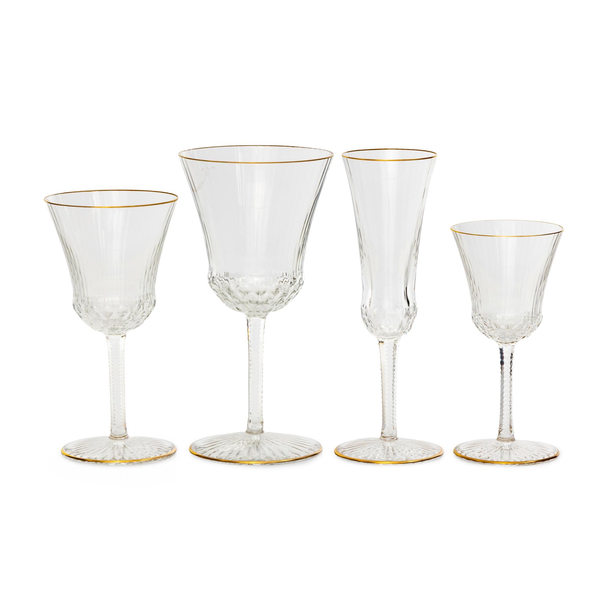 A Saint-Louis Cut Glass Stemware Service