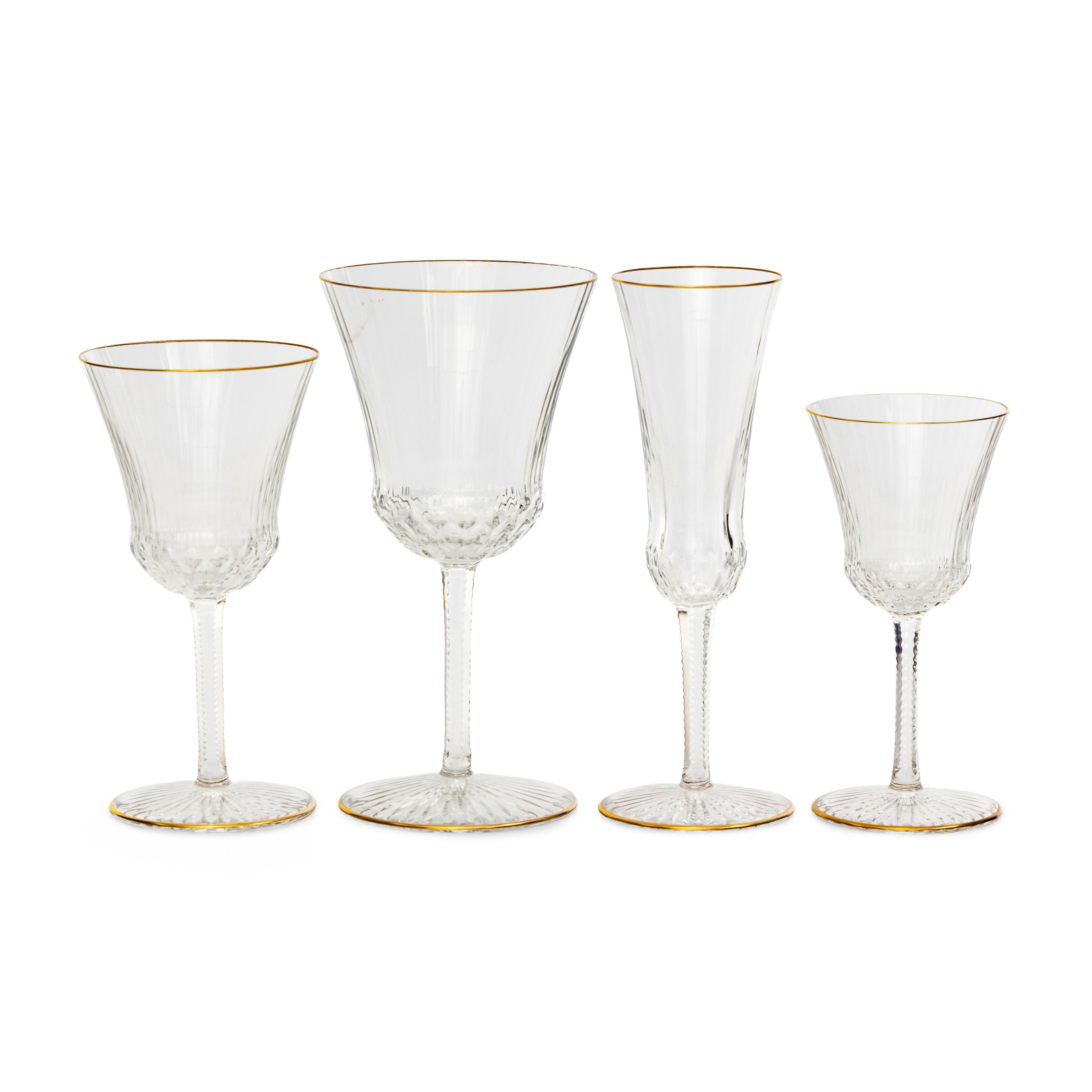 A Saint-Louis Cut Glass Stemware Service