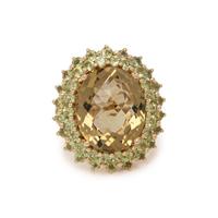 CITRINE AND PRASIOLITE RING