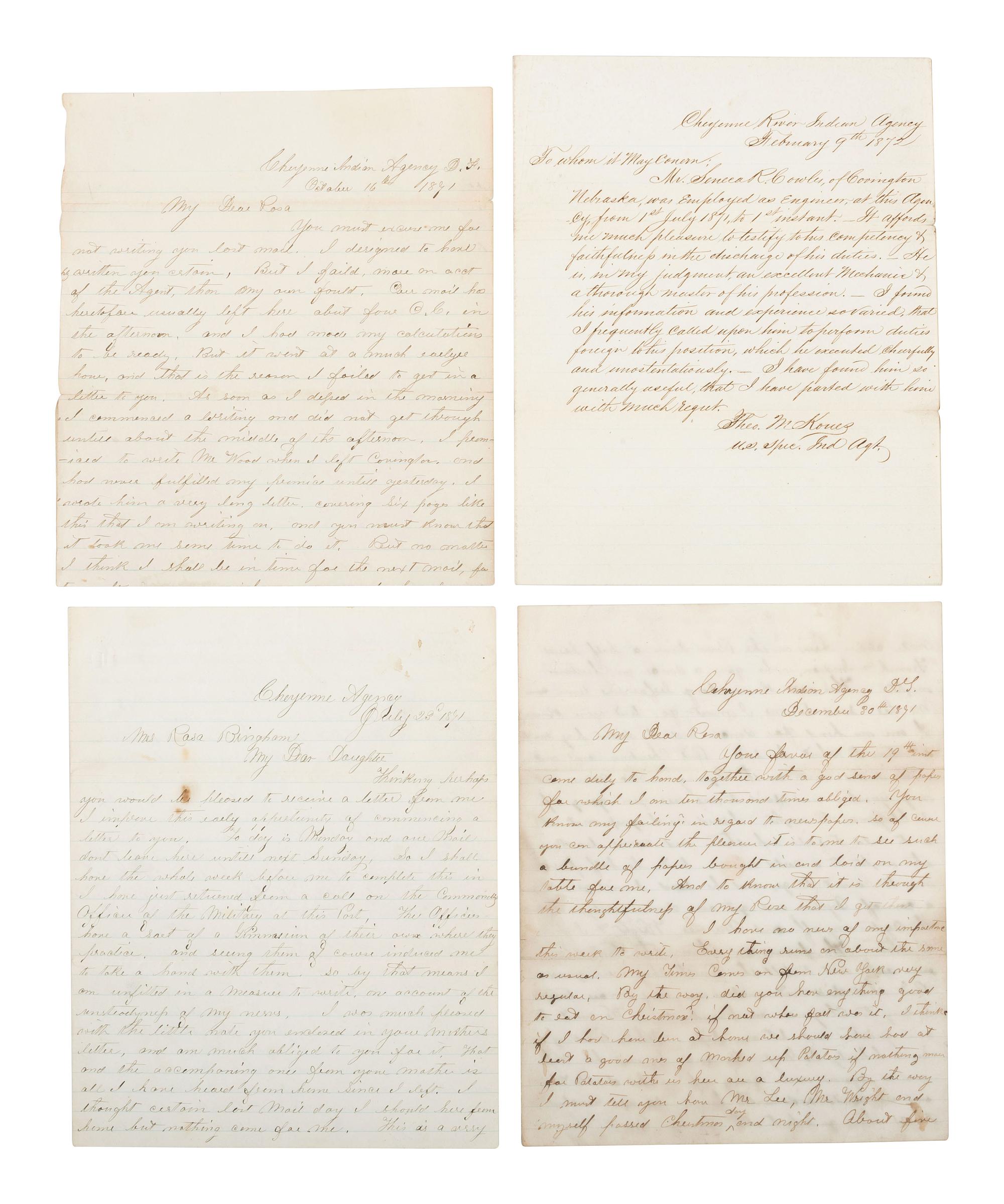[CIVIL WAR]. Papers of Major Seneca Roe Cowles (1828-1901), Co. D, 10th New York Heavy Artillery, the "Black River Artillery."