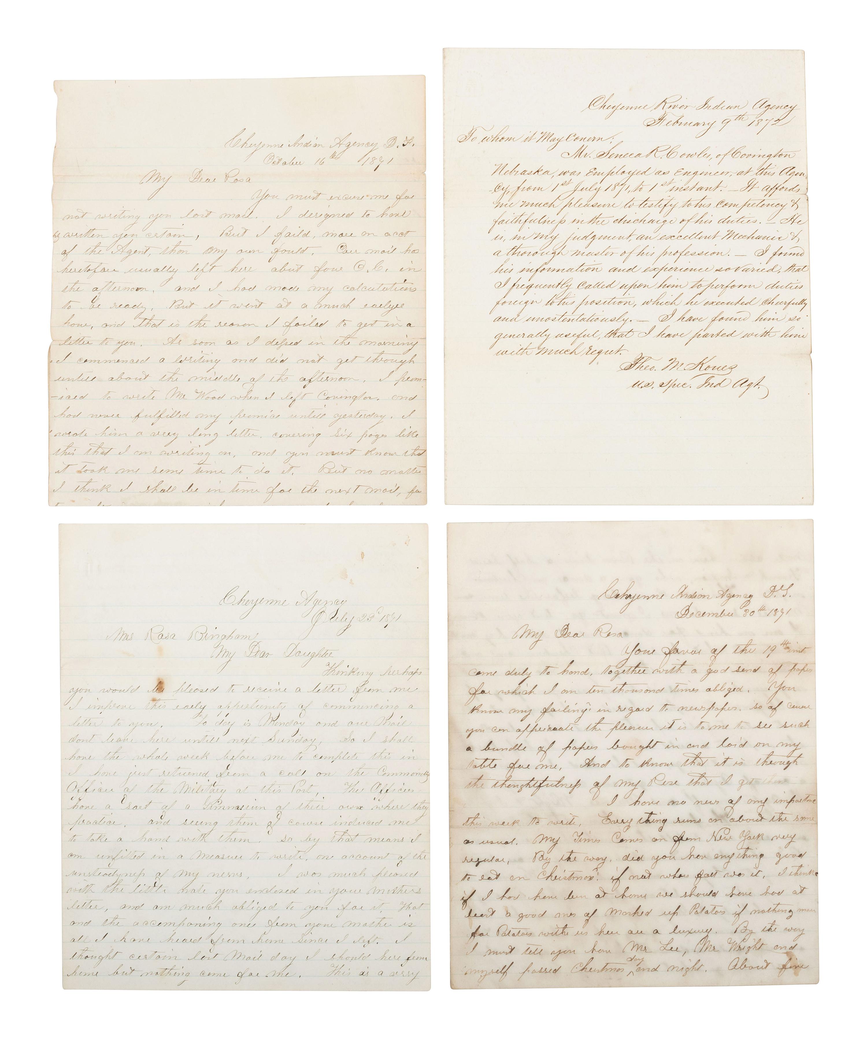 [CIVIL WAR]. Papers of Major Seneca Roe Cowles (1828-1901), Co. D, 10th New York Heavy Artillery, the "Black River Artillery."