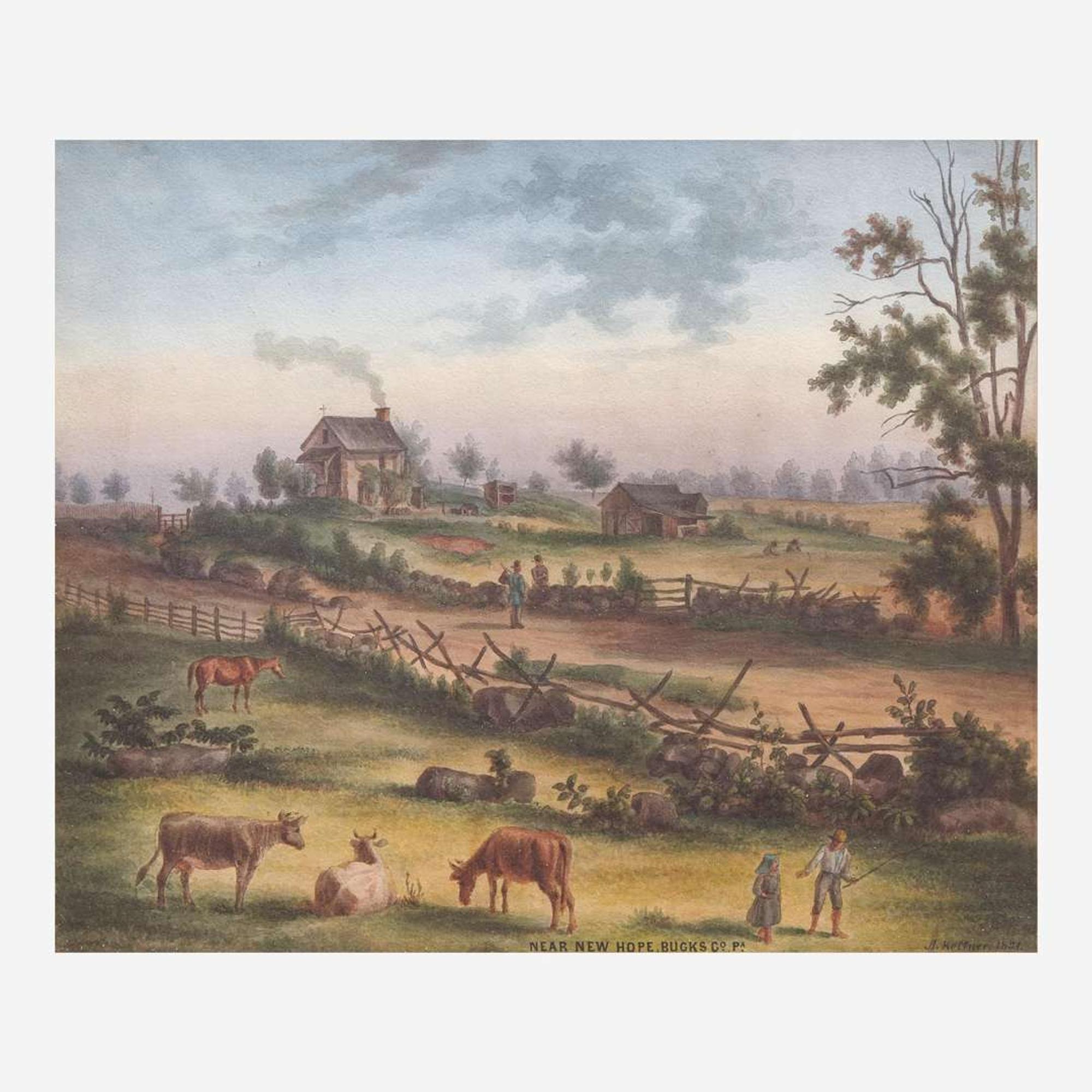 Augustus Kollner (1813-1906) "Near New Hope, Bucks Co, Pa"