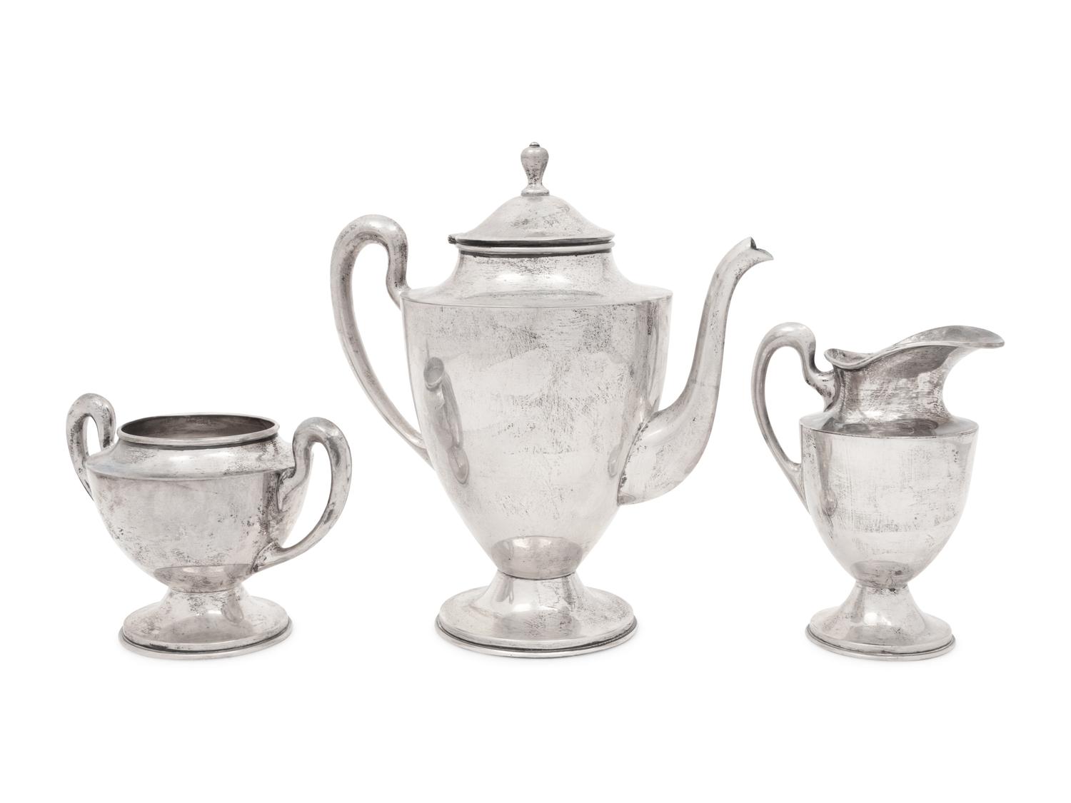 A Mexican Silver Three-Piece Tea Service