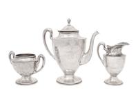 A Mexican Silver Three-Piece Tea Service