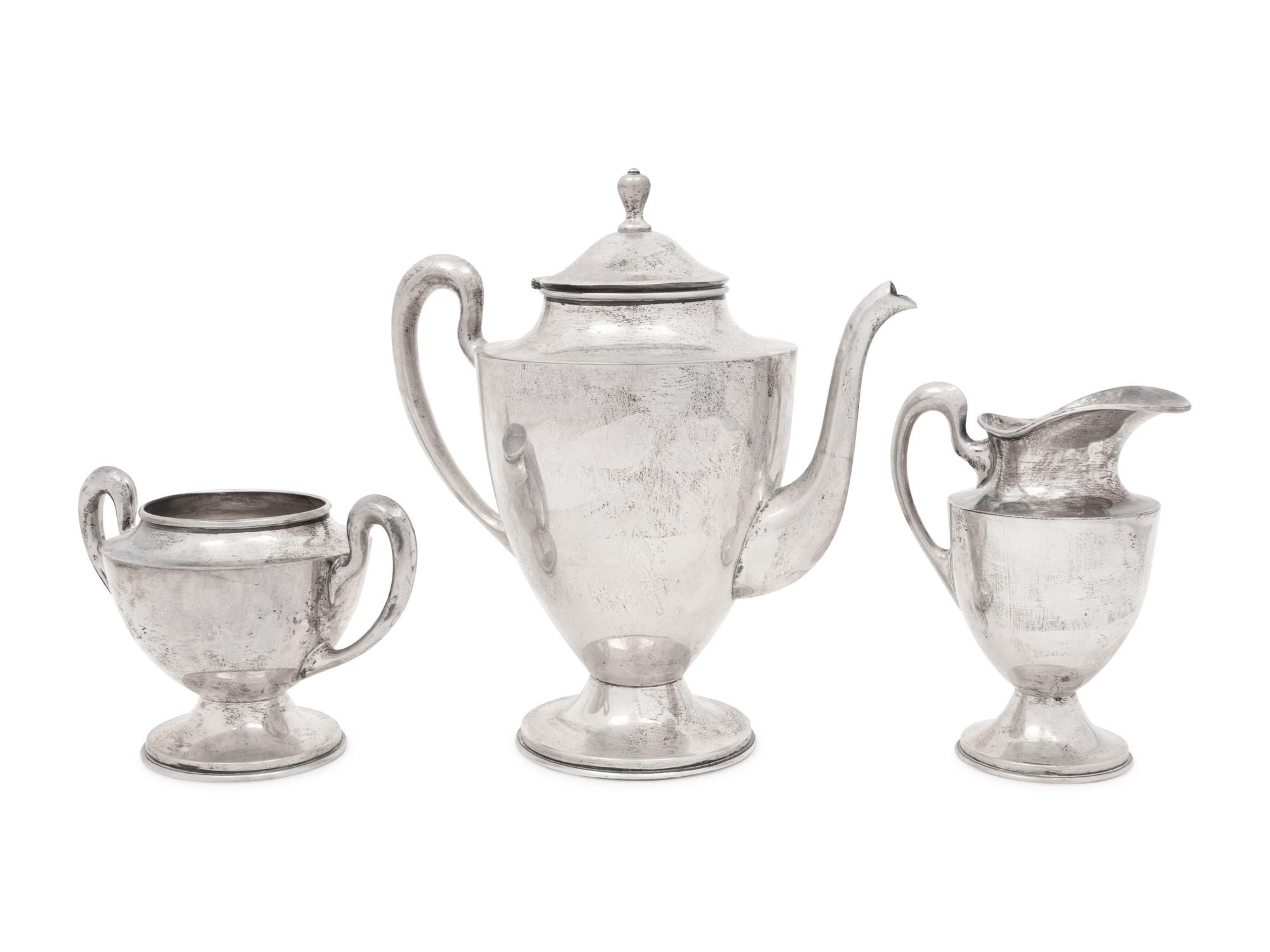 A Mexican Silver Three-Piece Tea Service