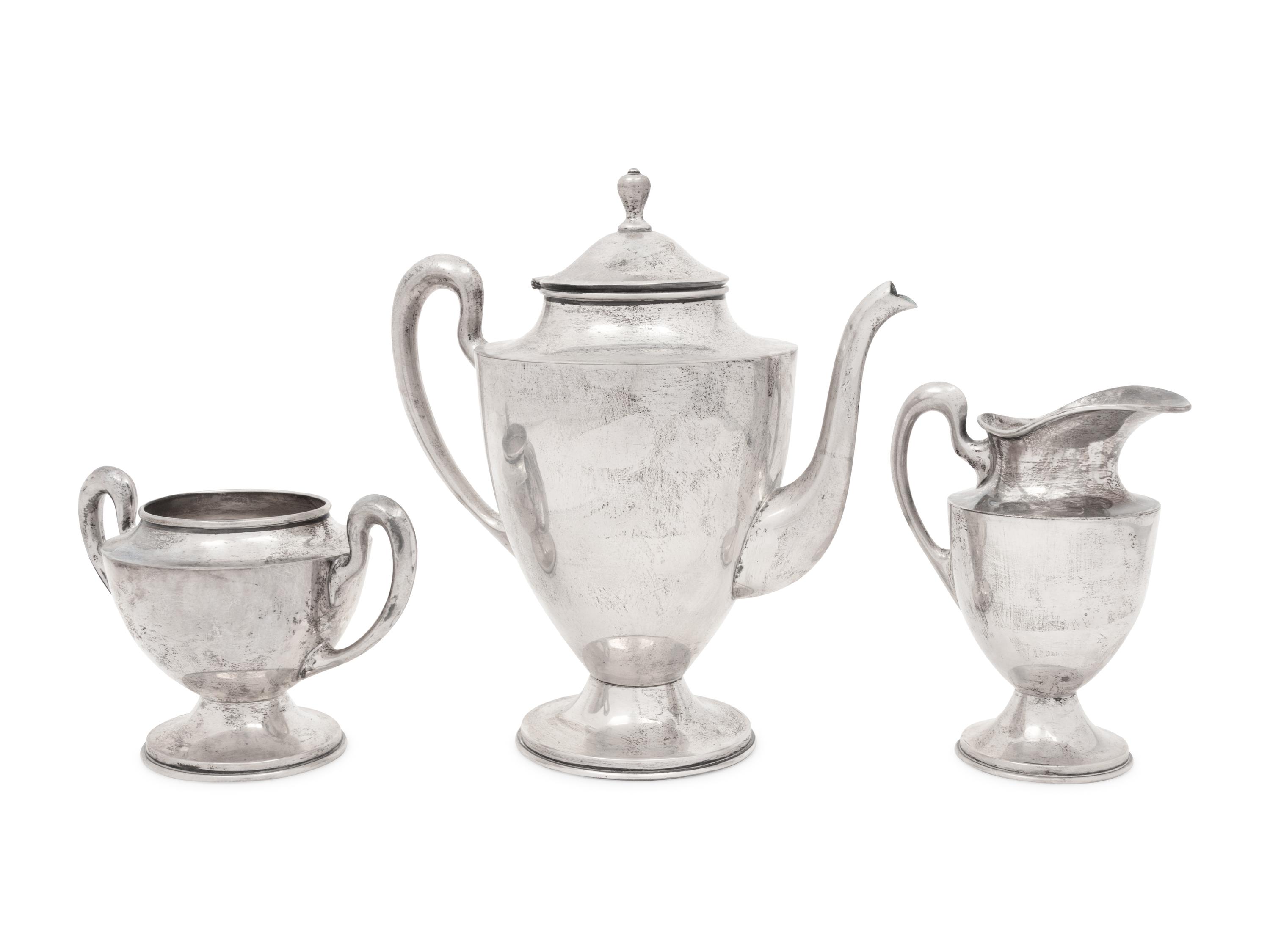 A Mexican Silver Three-Piece Tea Service