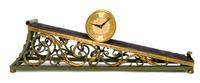 A Gubelin Parcel Gilt Brass Inclined Plane Clock, 20TH CENTURY, Diameter of clock 4 3/4 inches. — 20TH CENTURY,