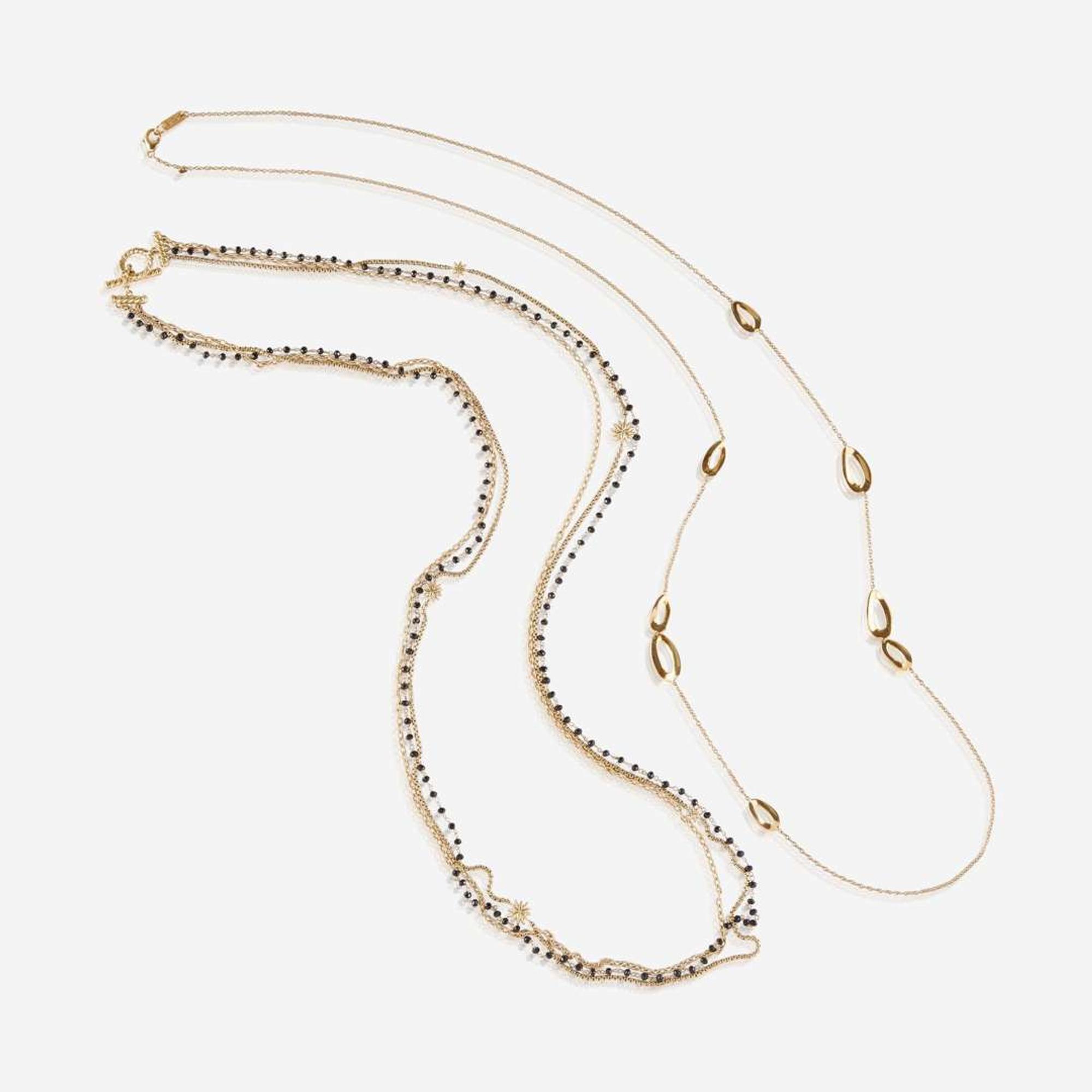 A collection of two gold necklaces, David Yurman and Ippolita