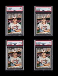 A Collection of 1989 Fleer Billy Ripken FF Error Cards (PSA 9 and PSA 8) and Black Box Over Error Cards (PSA 8 and PSA 7)