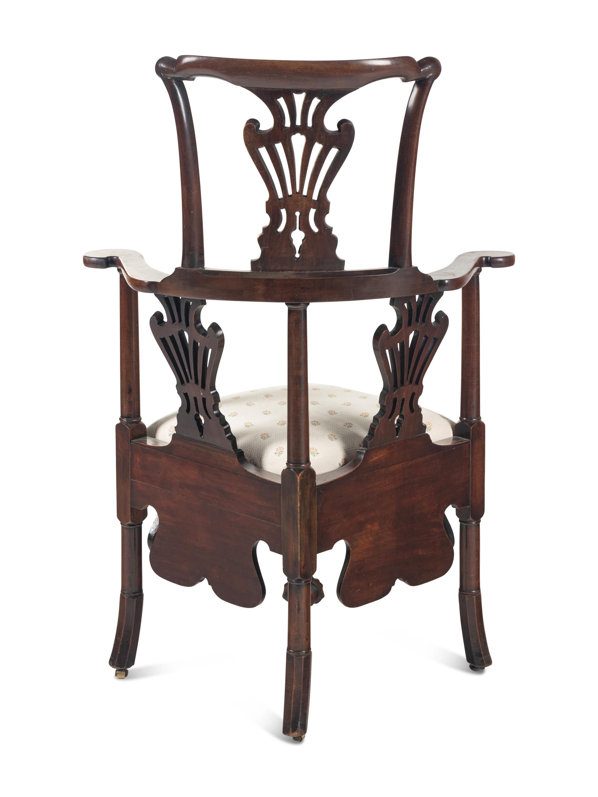A George II Walnut Corner Chair