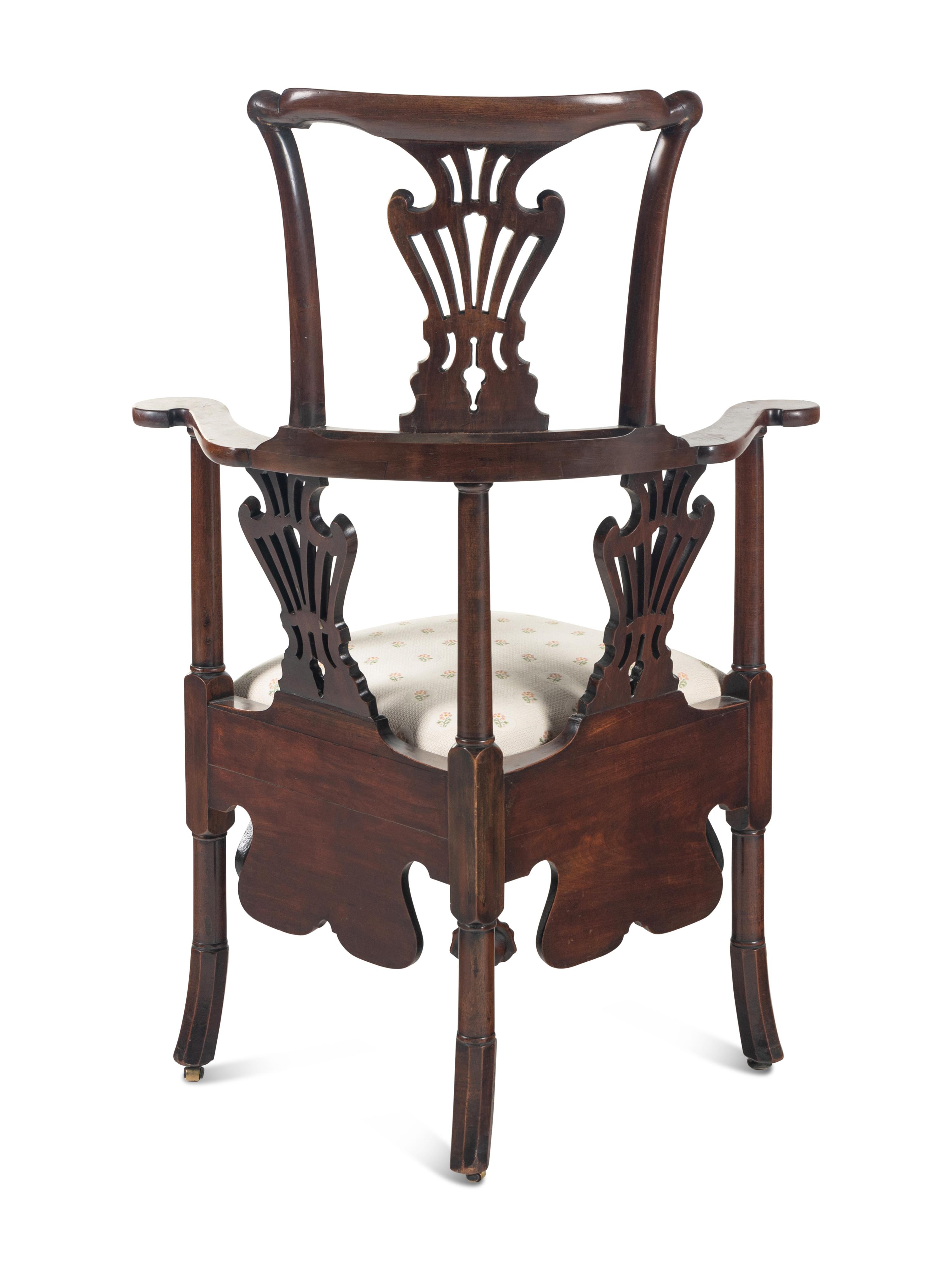 A George II Walnut Corner Chair