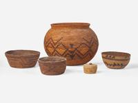 A group of five California baskets, early 20th century
