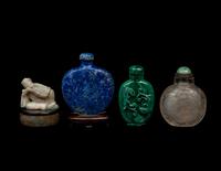 Four Chinese Hardstone Snuff Bottles