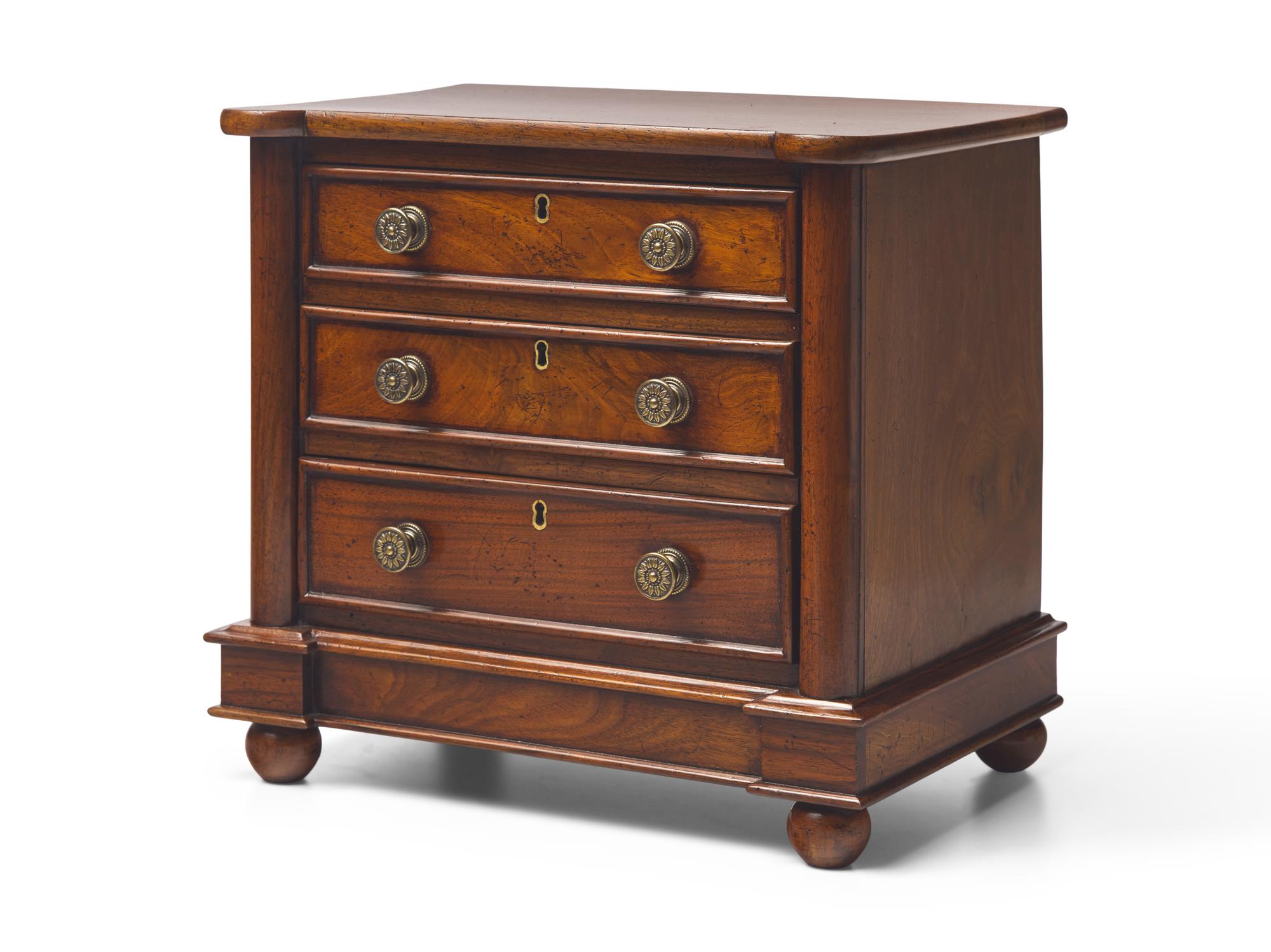 A Chippendale Style Miniature Mahogany Apprentice Chest DONATED BY NATE BERKUS