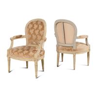 A Pair of Louis XVI Painted Fauteuils