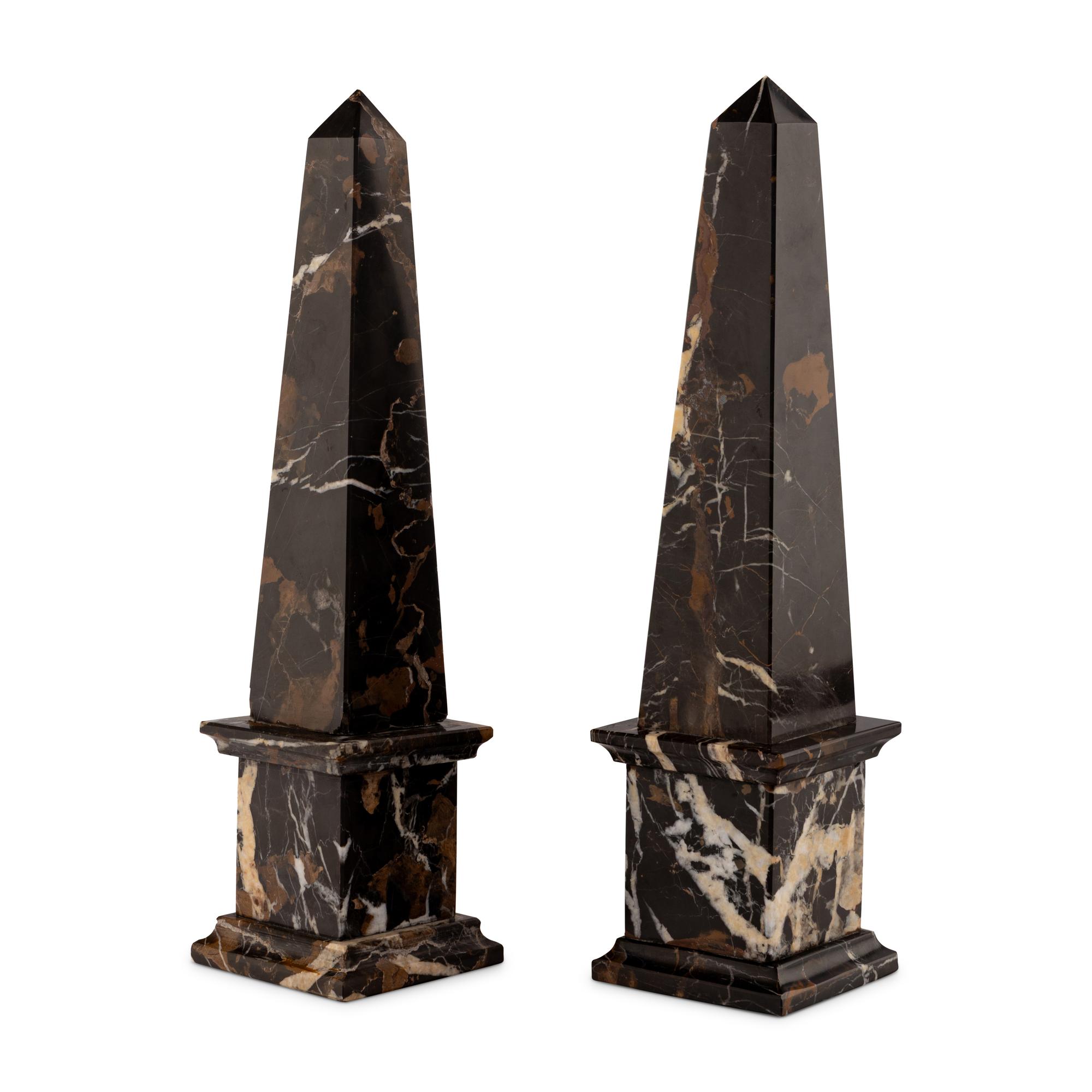 A Pair of Marble Obelisks