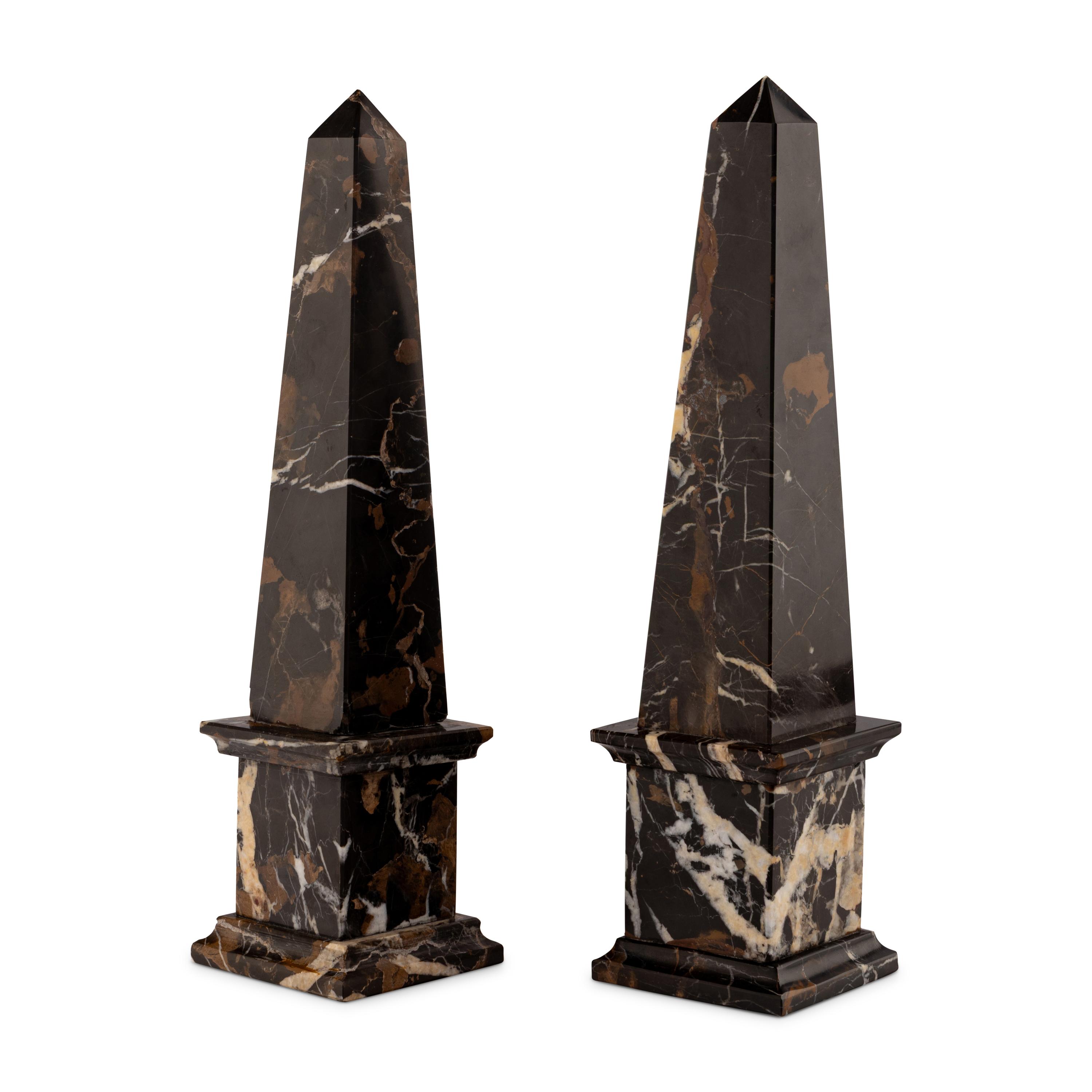 A Pair of Marble Obelisks