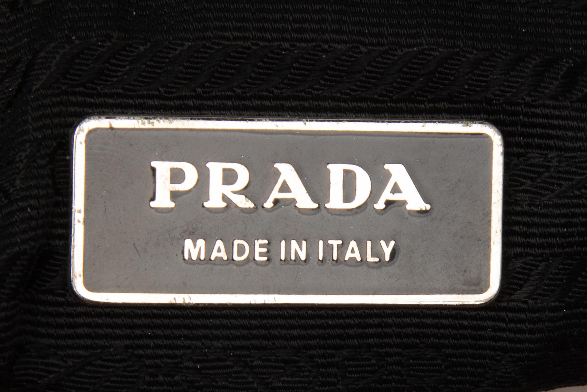 Prada Black Leather Tote and Black Python Zip Clutch
