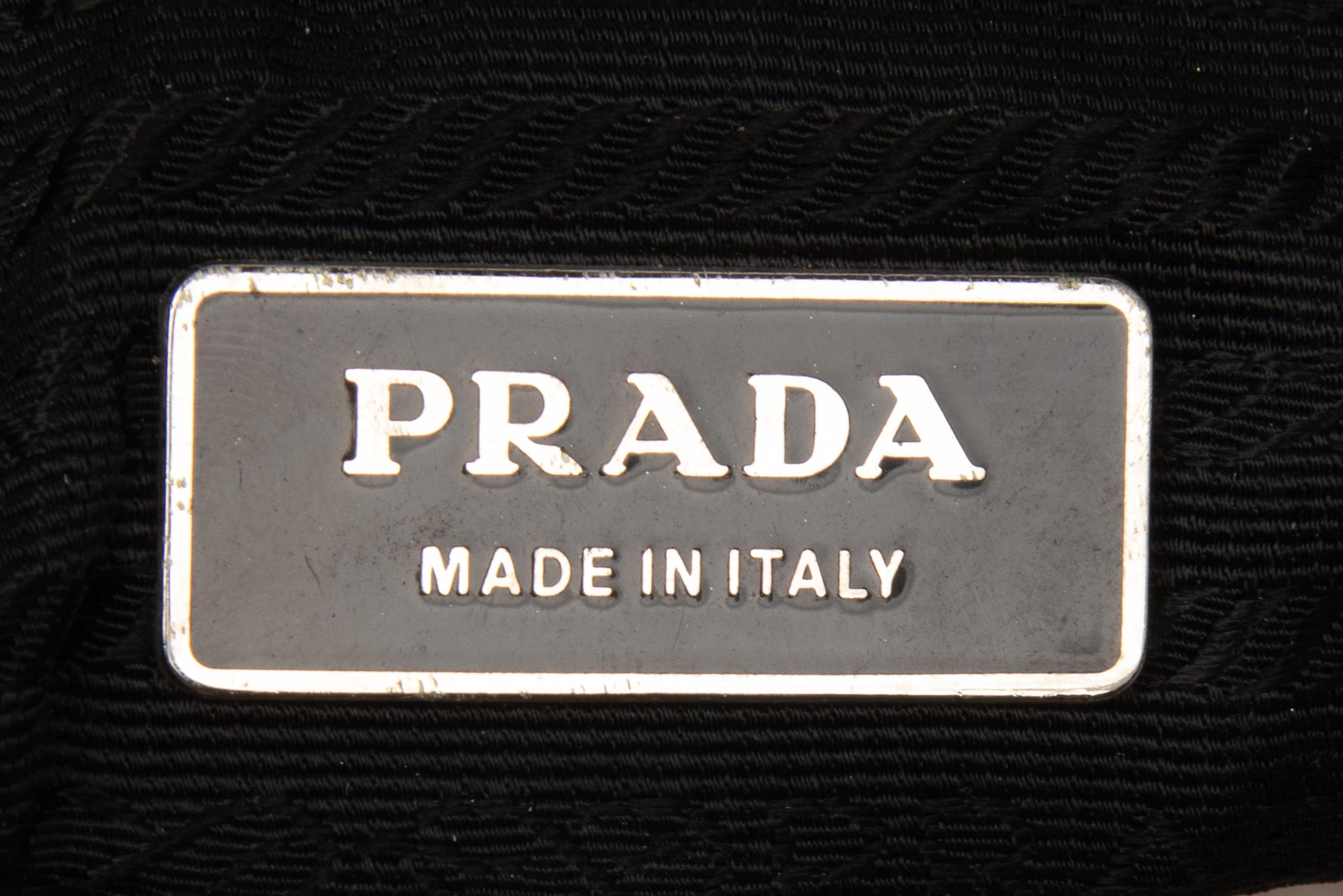 Prada Black Leather Tote and Black Python Zip Clutch