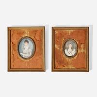 French or Austrian School 18th / 19th century Two Portrait Miniatures of Ladies