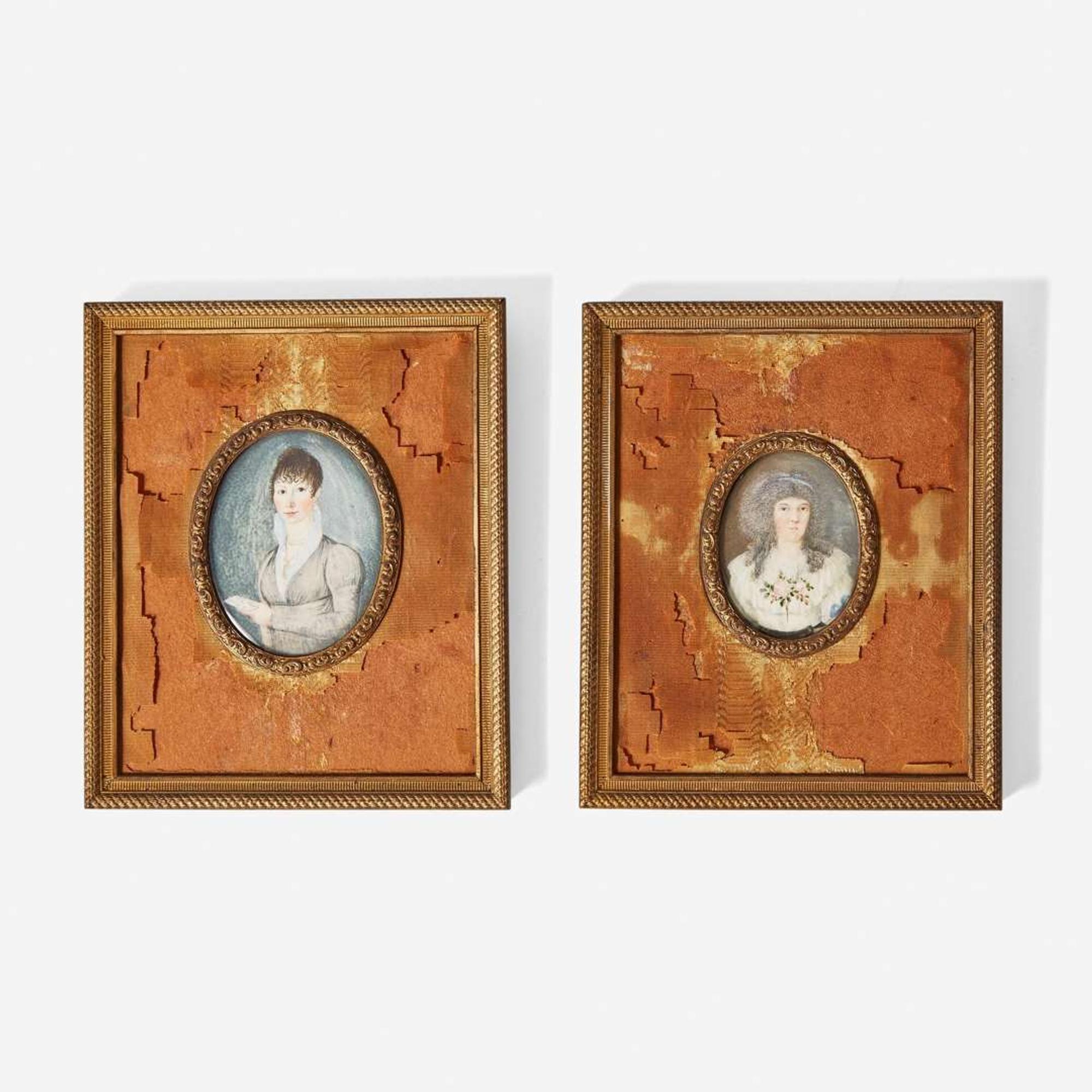 French or Austrian School 18th / 19th century Two Portrait Miniatures of Ladies