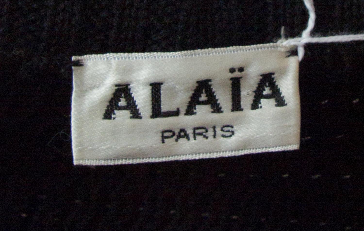 An Alaia Black Wool Cardigan,