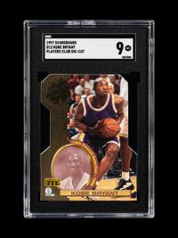 A 1996-97 Score Board Rookie Die Cuts Kobe Bryant Rookie Basketball Card No. 13 (SGC 9 MINT)
