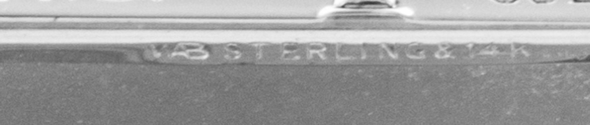 An American Silver and 14-Karat Gold Mounted Compact