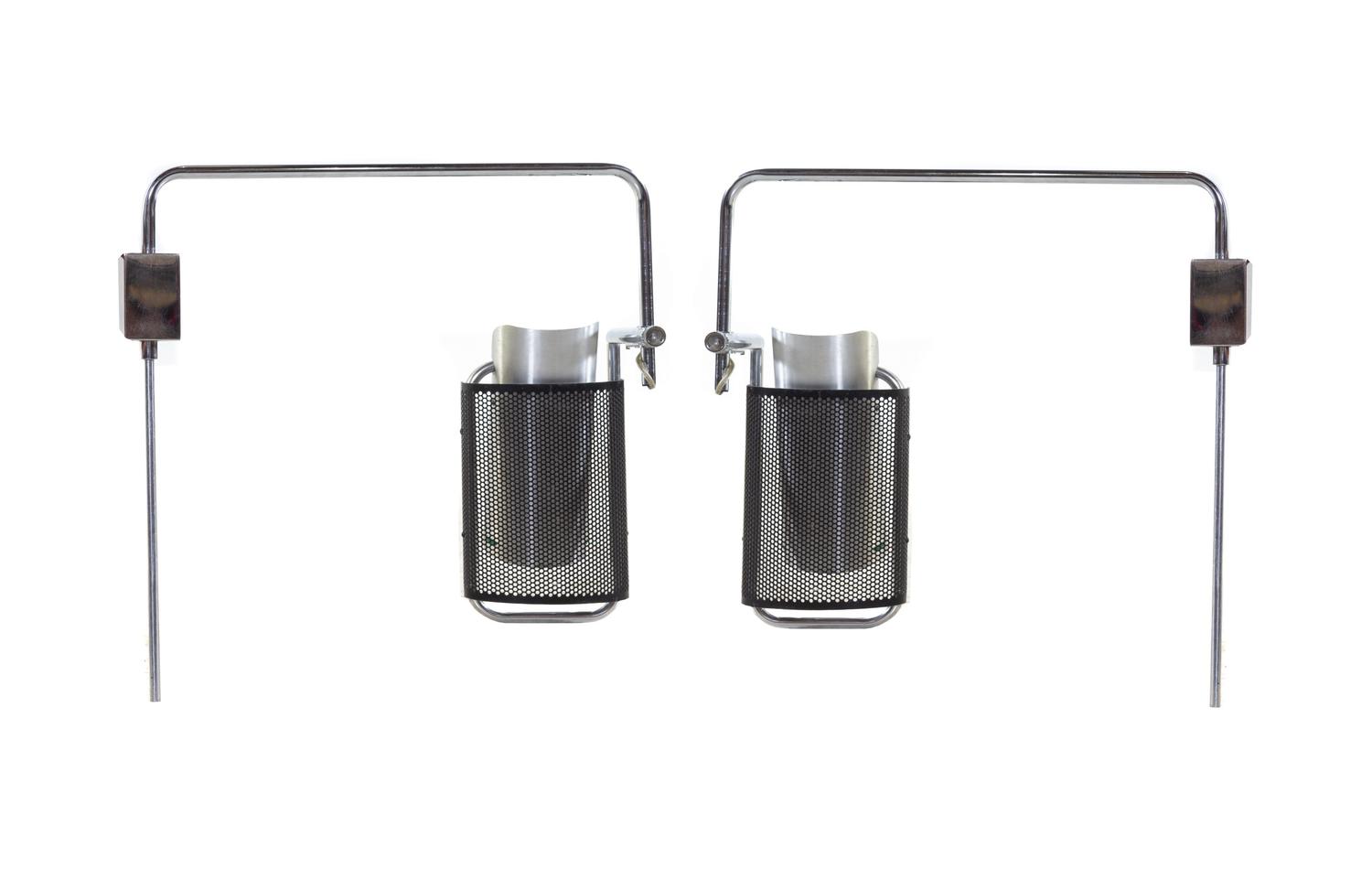 Pair of Eyeshade Wall Lamps Koch+Lowy, USA