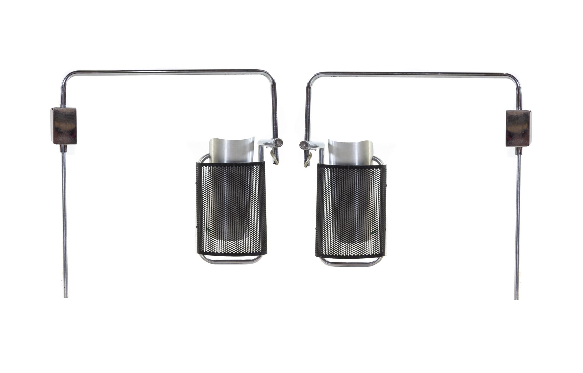 Pair of Eyeshade Wall Lamps Koch+Lowy, USA
