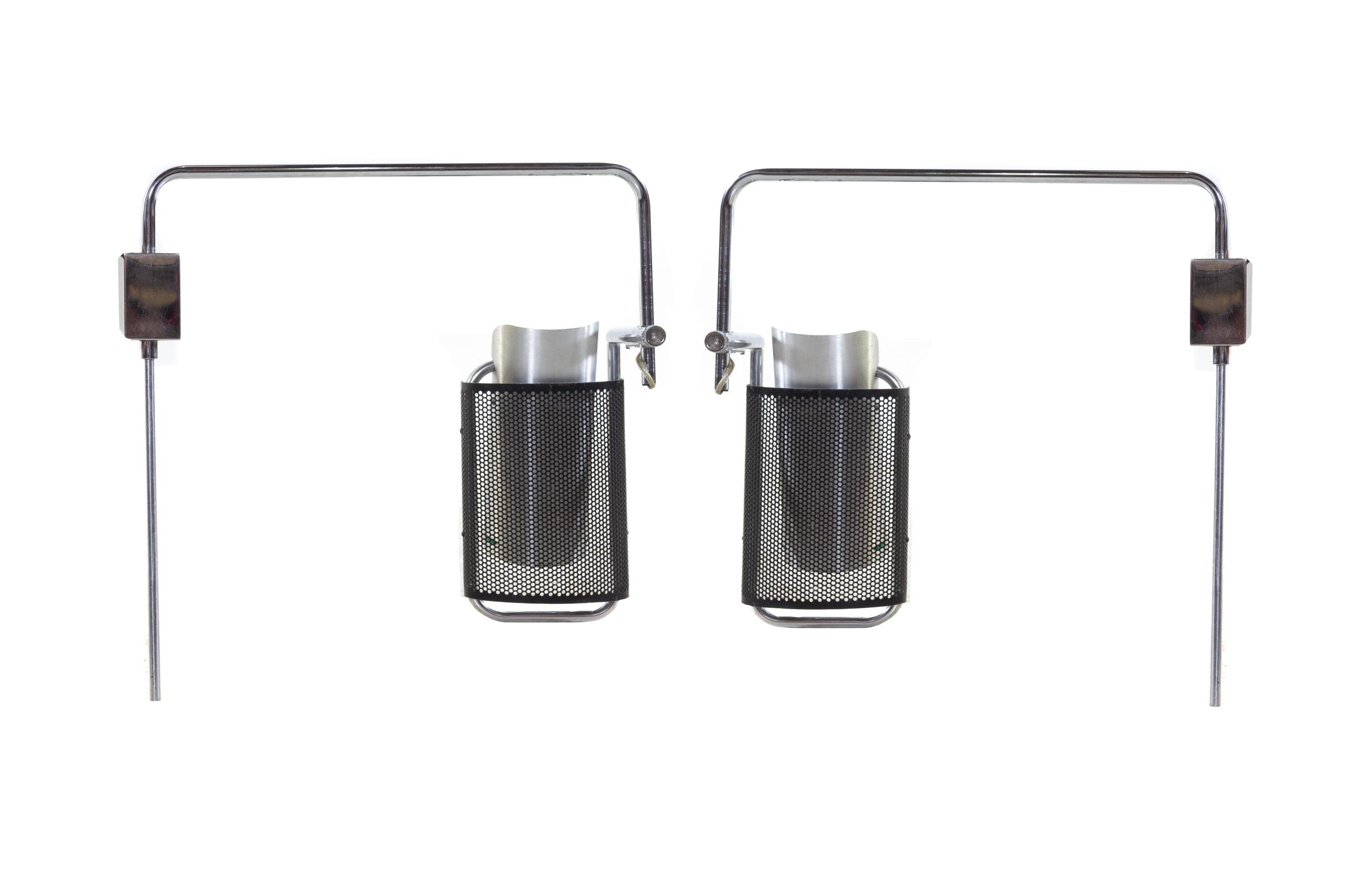 Pair of Eyeshade Wall Lamps Koch+Lowy, USA