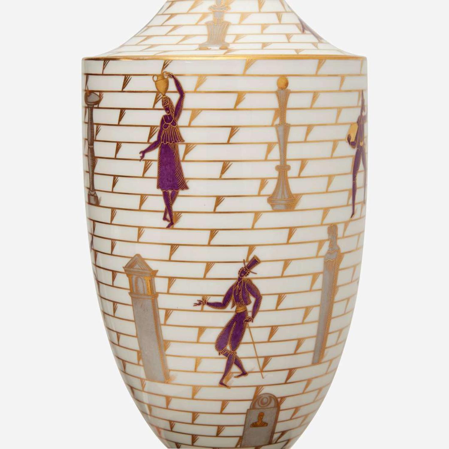 Gio Ponti "La Passeggiata Archeologica" Urn, Richard-Ginori, Italy, circa 1927