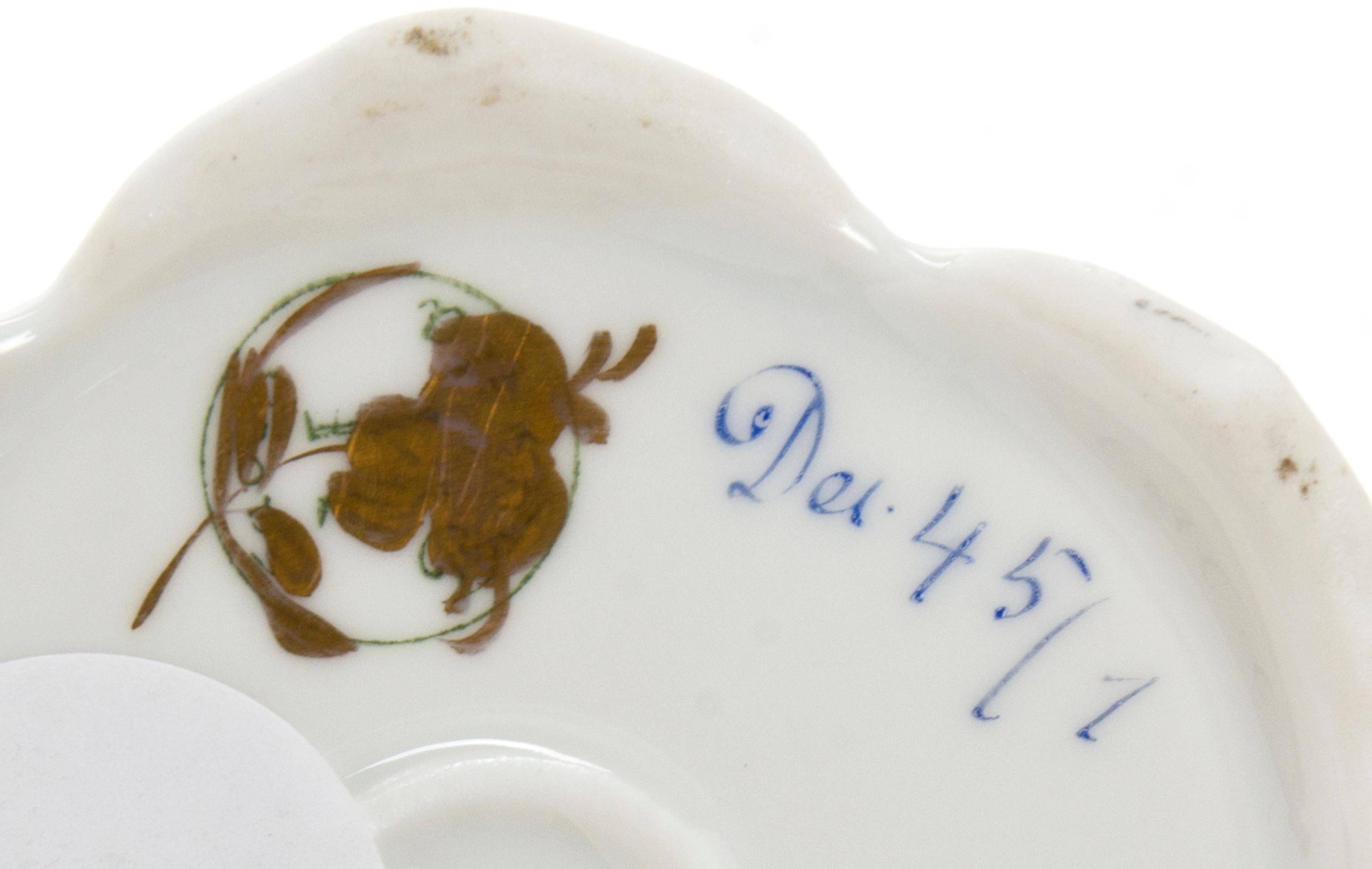 A Dresden Porcelain Partial Tea Service, Height of teapot 5 inches.