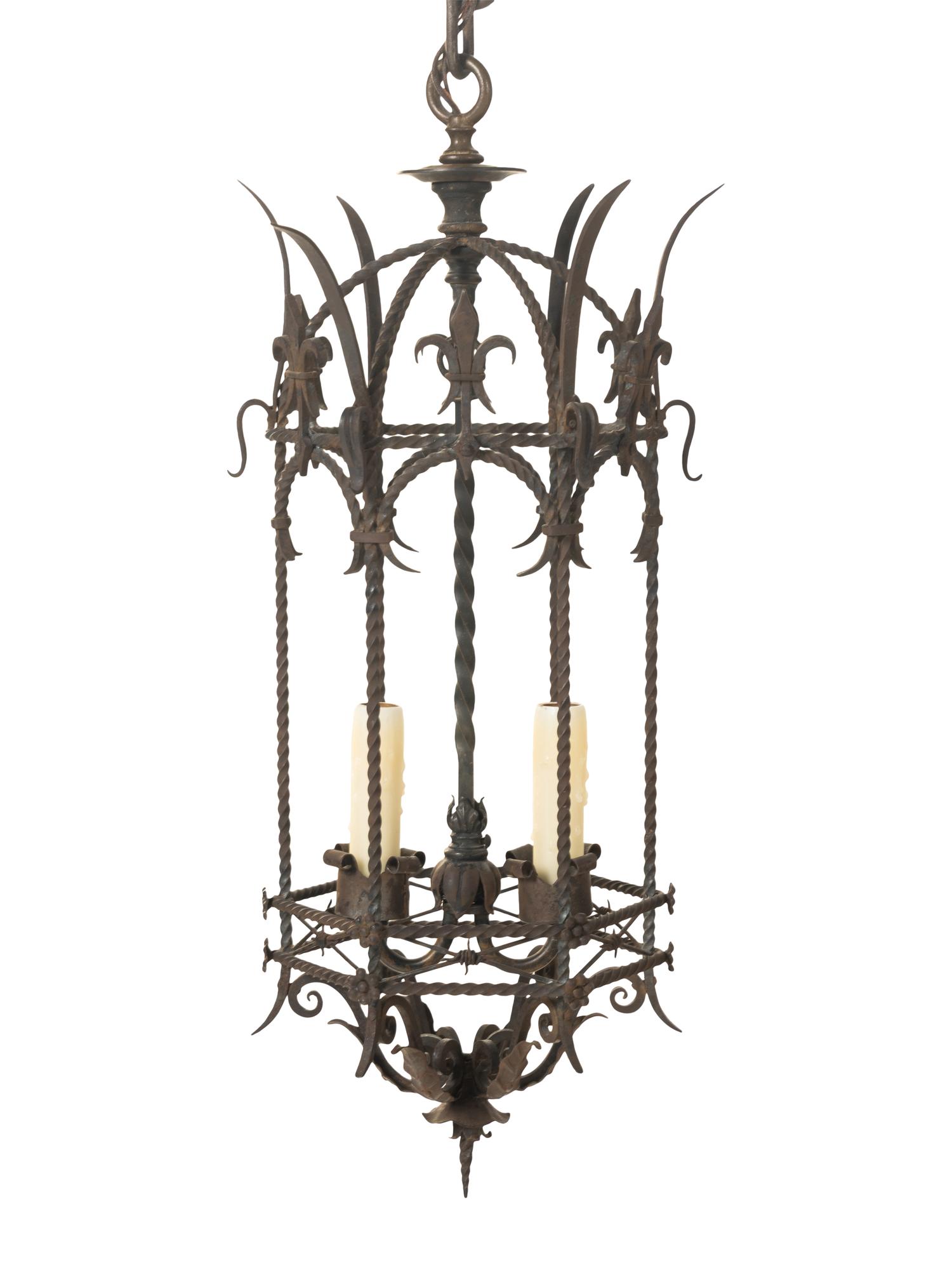 A Gothic Style Iron Hall Lantern