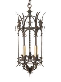 A Gothic Style Iron Hall Lantern