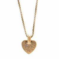 Diamond and Yellow Gold Heart Pendant Necklace