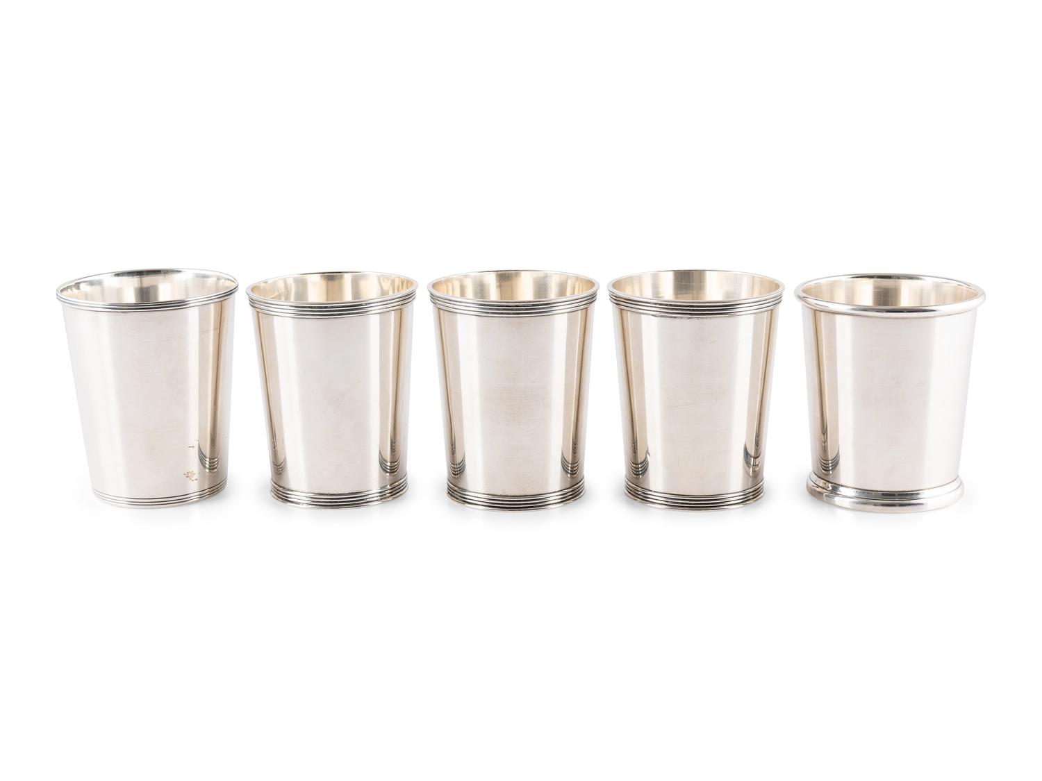 Five American Silver Julep Cups