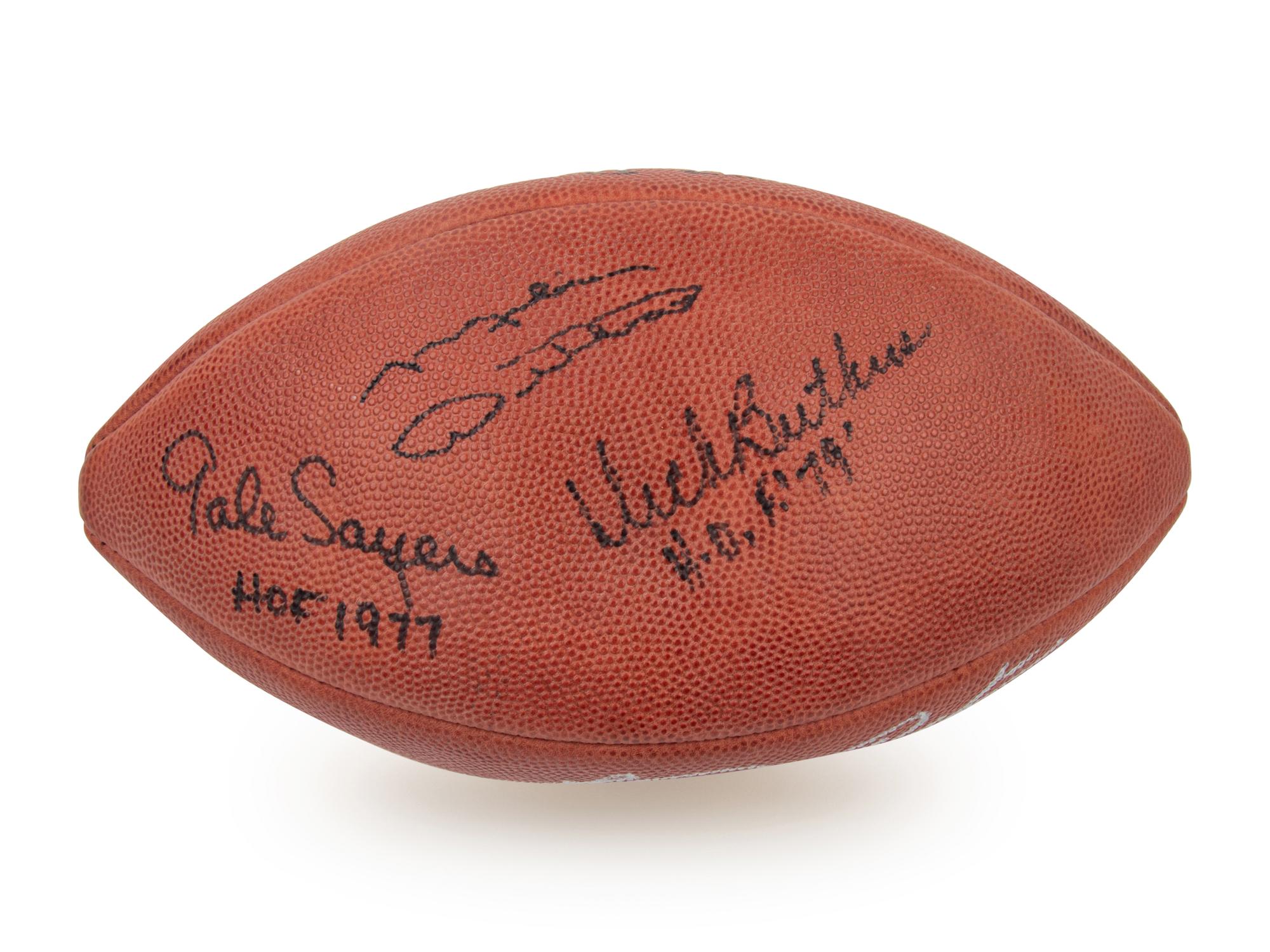 A Chicago Bears Hall of Fame Signed Autograph Football Including Walter Payton (Beckett Authentication Services Letter)
