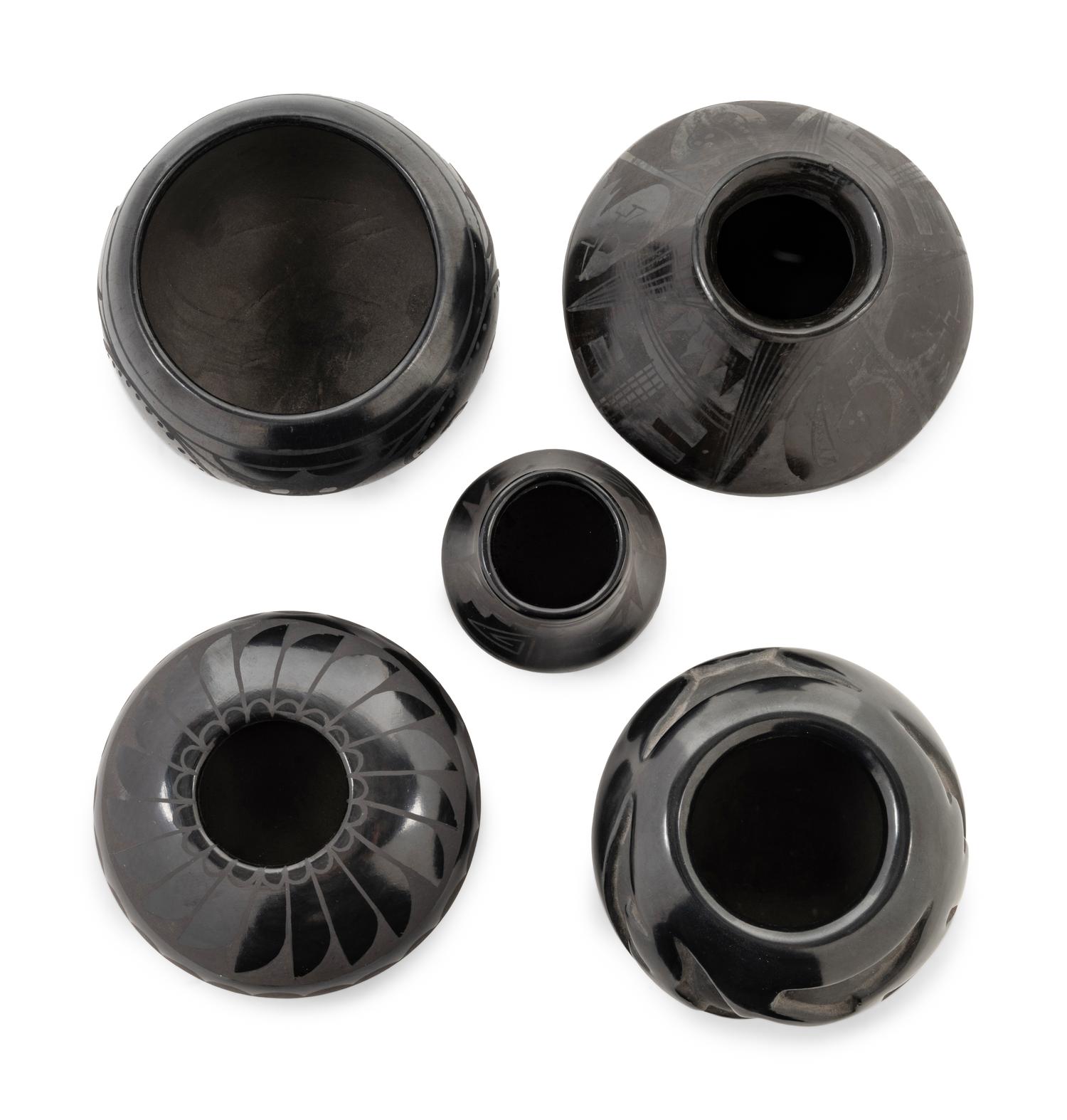 Five Blackware Pottery Vessels