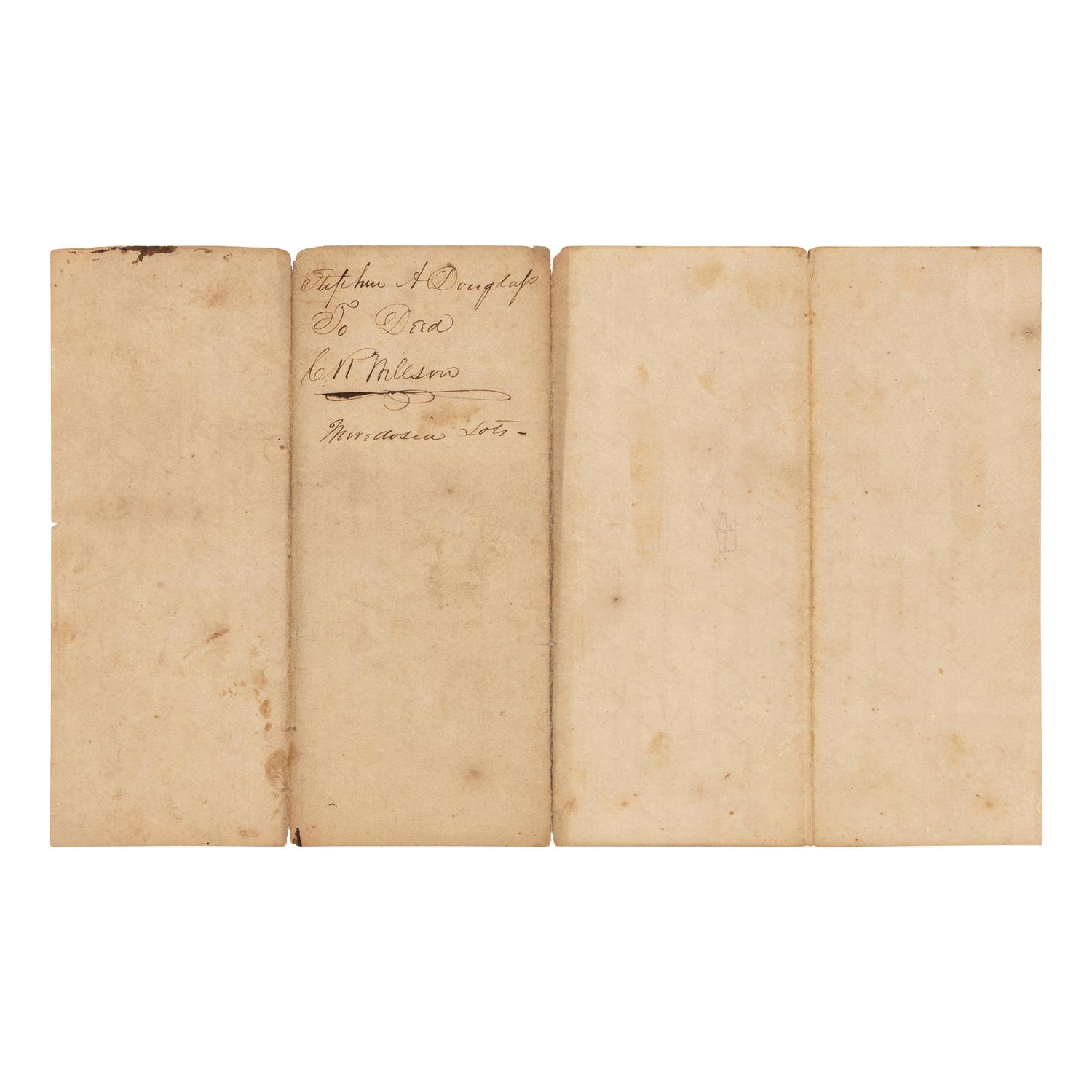 DOUGLAS, Stephen Arnold (1813-1861). A group of 14 documents and letters relating to Douglas's legal and political career, ca 1834-1857, comprising: