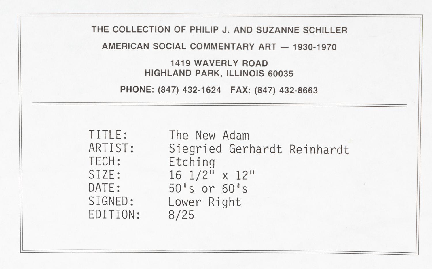 The New Adam , c. 1960