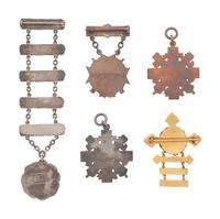 [MILITARIA]. 5 7th NY National Guard medals identified to W. and S. Bostwick, incl. Tiffany medals.