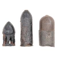 Three excavated Civil War Era Sectioned Half Artillery Shells