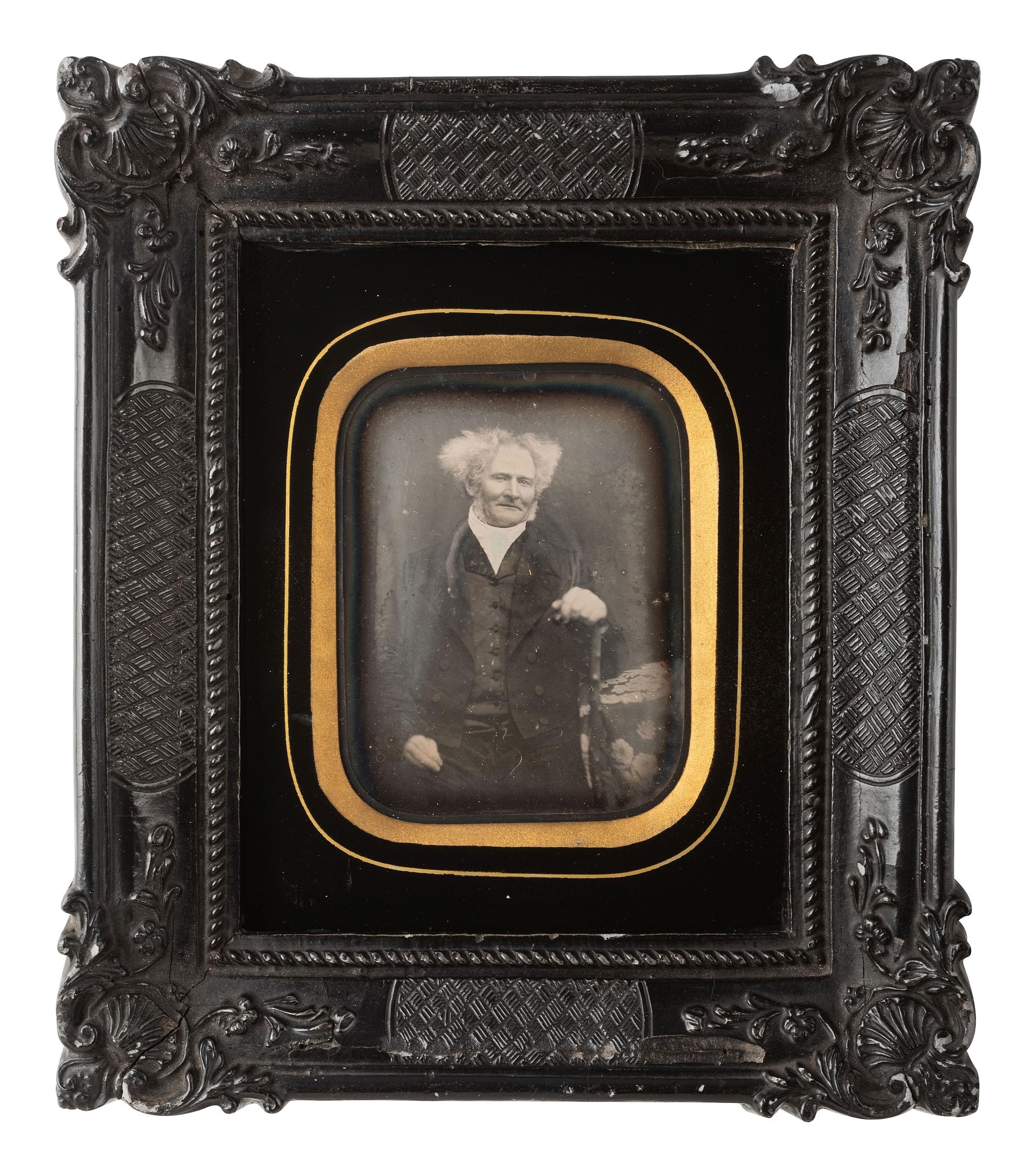 [EARLY PHOTOGRAPHY]. A pair of undersized half plate images of elderly characters.