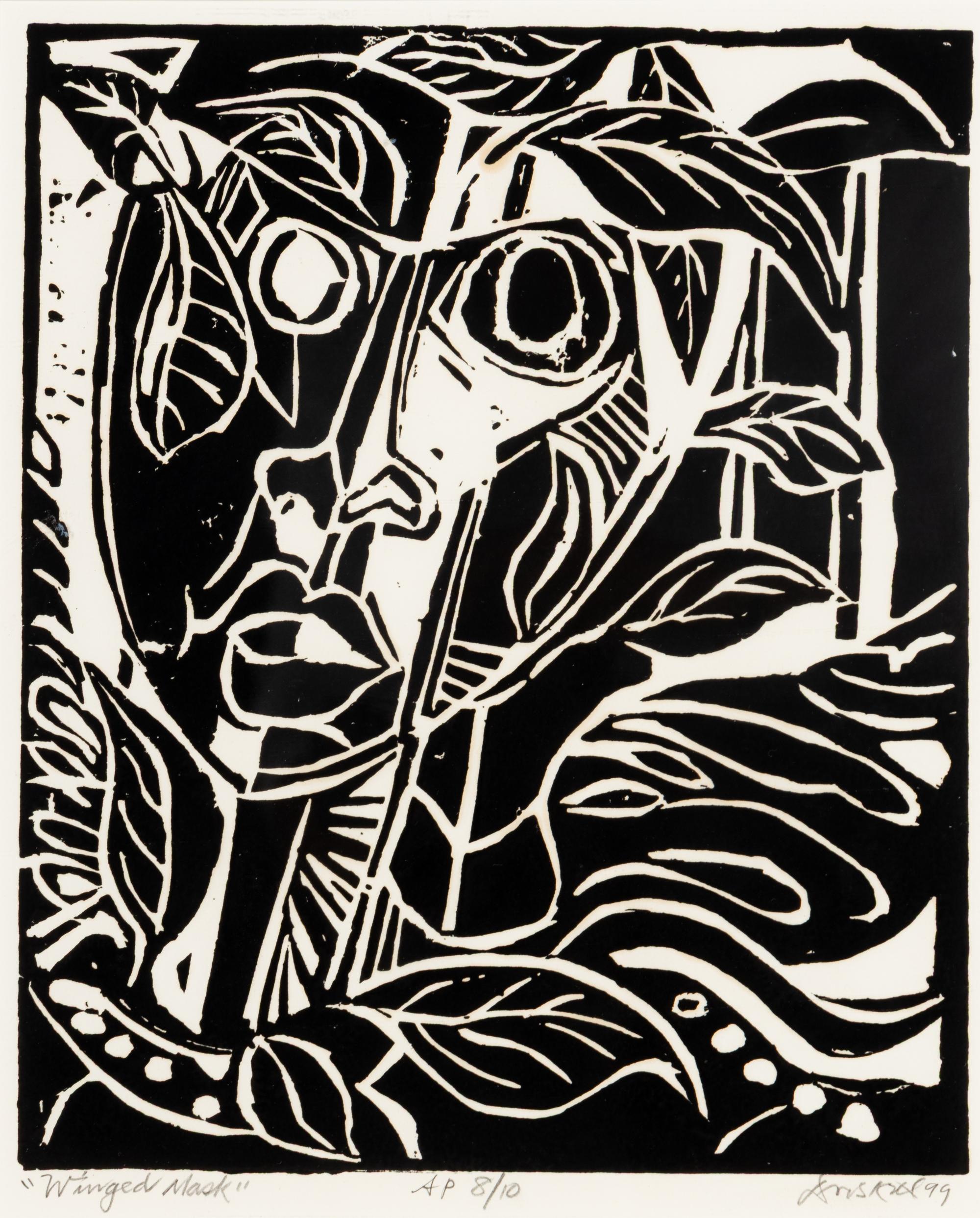 David Driskell (American, 1931-2020) — Winged Mask , 1999