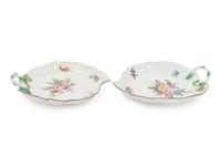 A Pair of Meissen Porcelain Leaf-Form Dishes