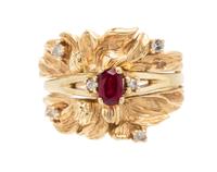 A Collection of Yellow Gold and Gemstone Rings, 5.40 dwts.