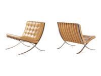 Pair of Barcelona Lounge Chairs, Knoll International, USA